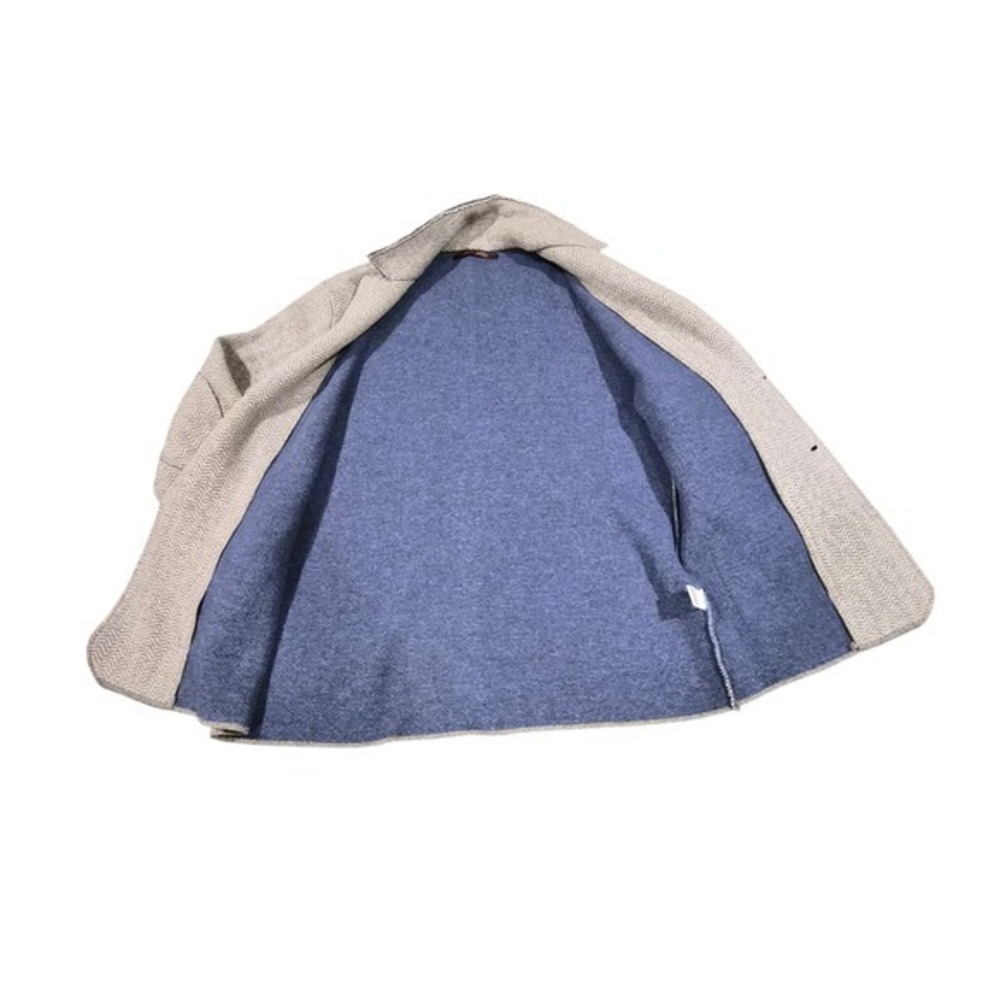 Emozioni Uomo Italy Wool Herringbone Knit Blazer Jacket Gray Blue Mens XL - Picture 10 of 10